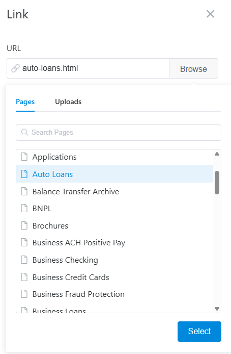 CMS link management