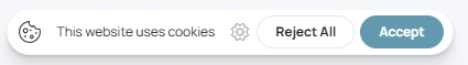 Cookie Consent floating widget with Reject All and Accept options