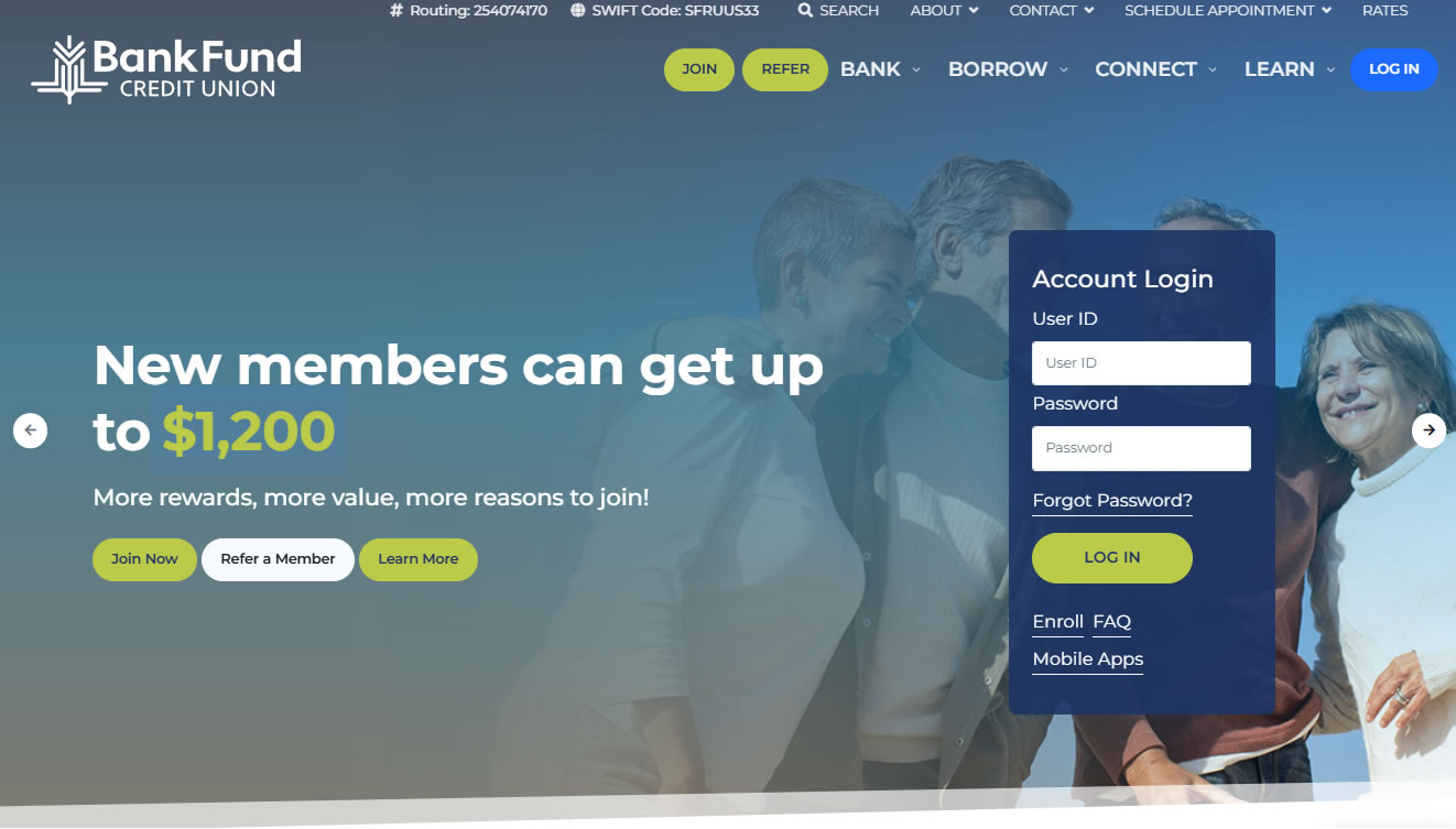 BankFund Credit Union website design