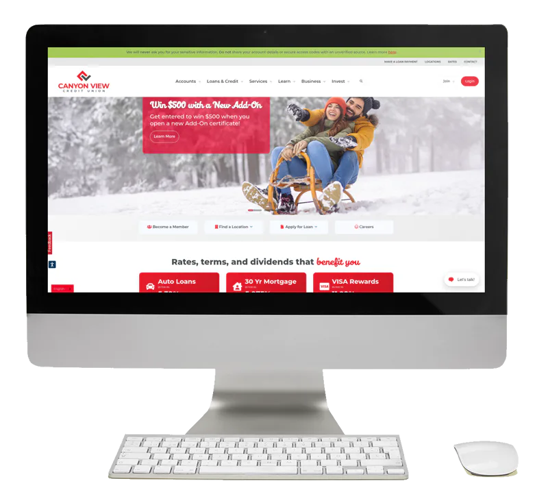 Canyon View Credit Union website redesign