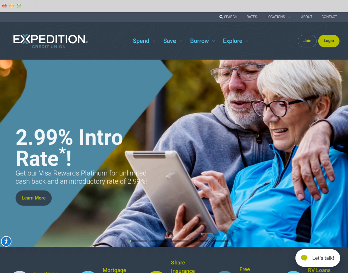 Expedition Credit Union website redesign displayed on desktop and mobile