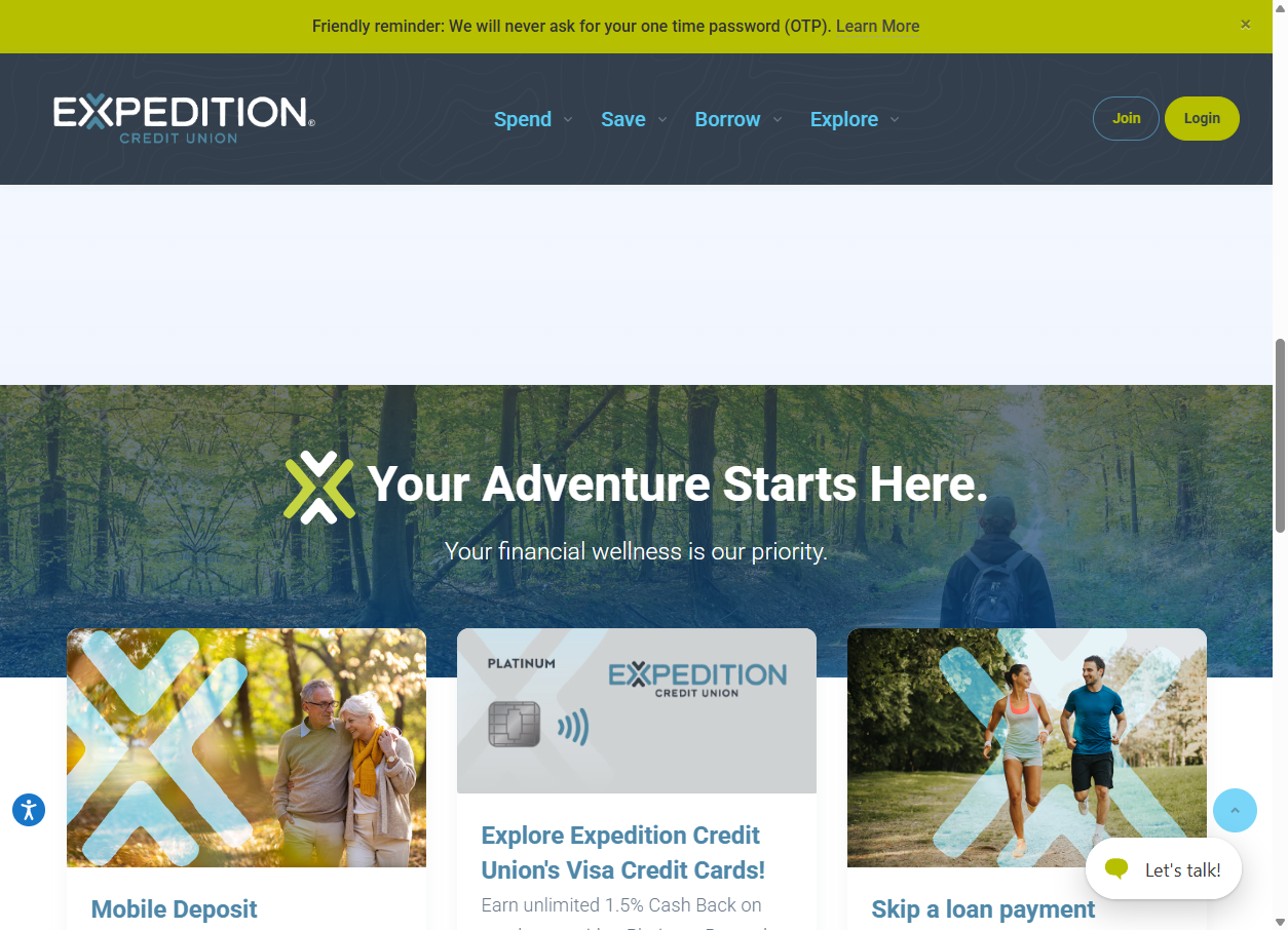 Expedition Credit Union financial calculators and member tools