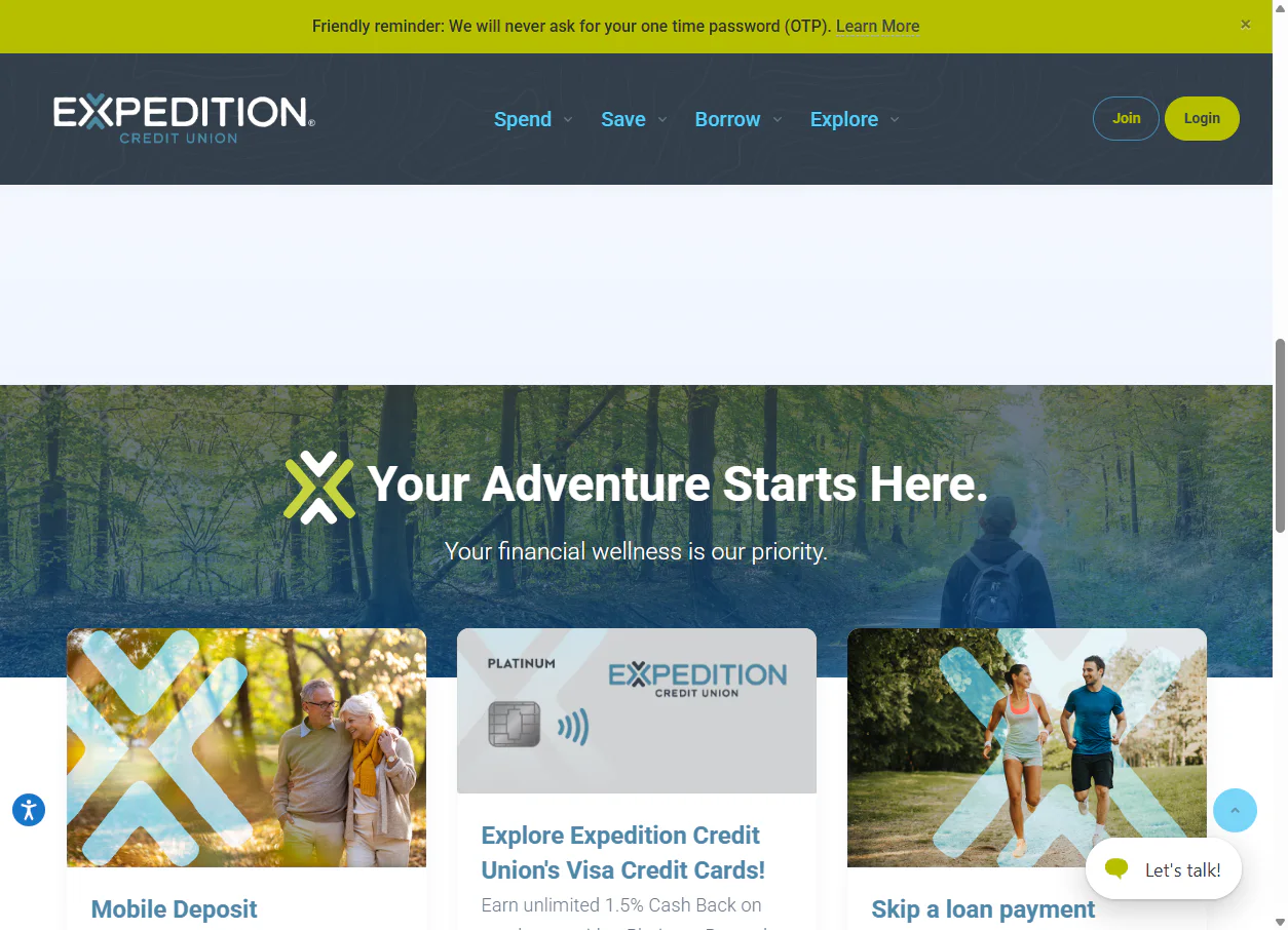 Expedition Credit Union financial calculators and member tools