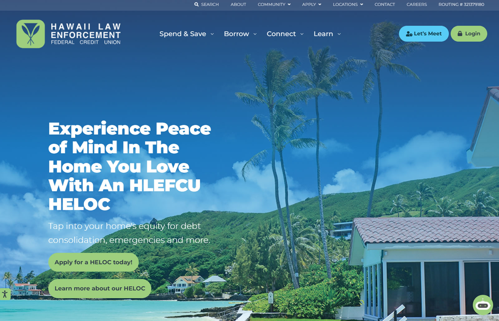 Hawaii Federal Law Enforcement Credit Union website
