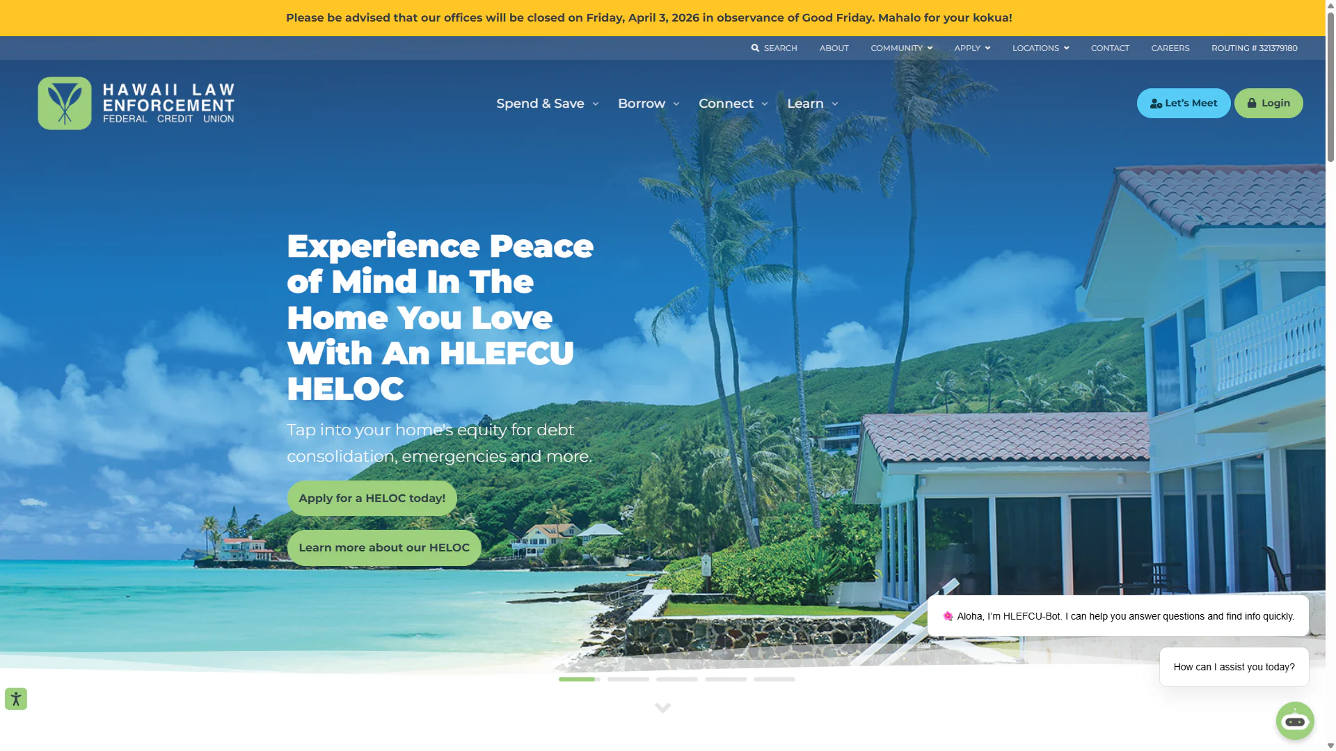 Hawaii Law Enforcement Federal Credit Union website design
