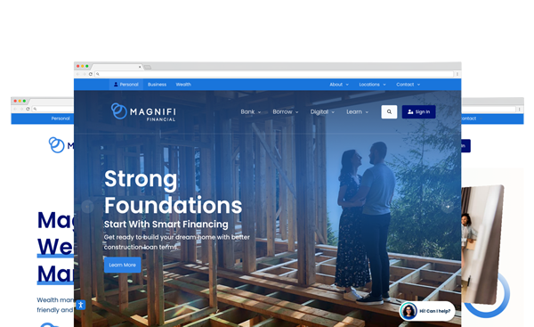Magnifi Financial website with Eltropy chat and CMS-managed content