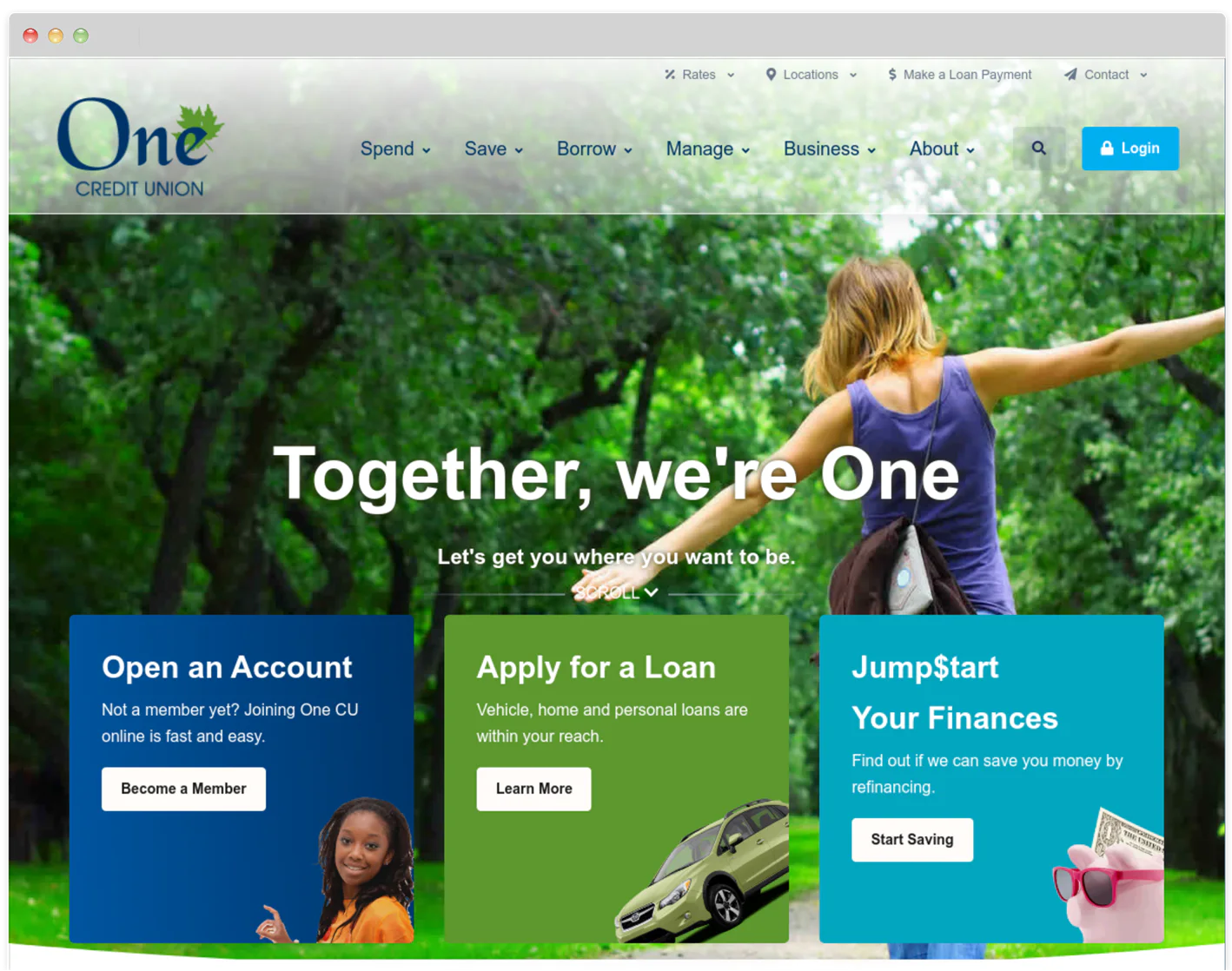 One Credit Union website redesign for Vermont members