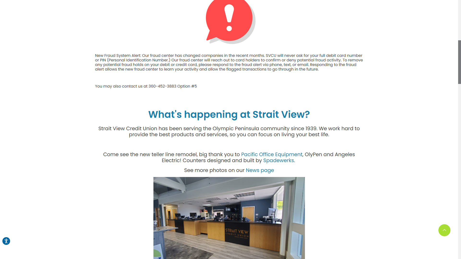 Strait View Credit Union rate tables and product pages managed through Avtec CMS