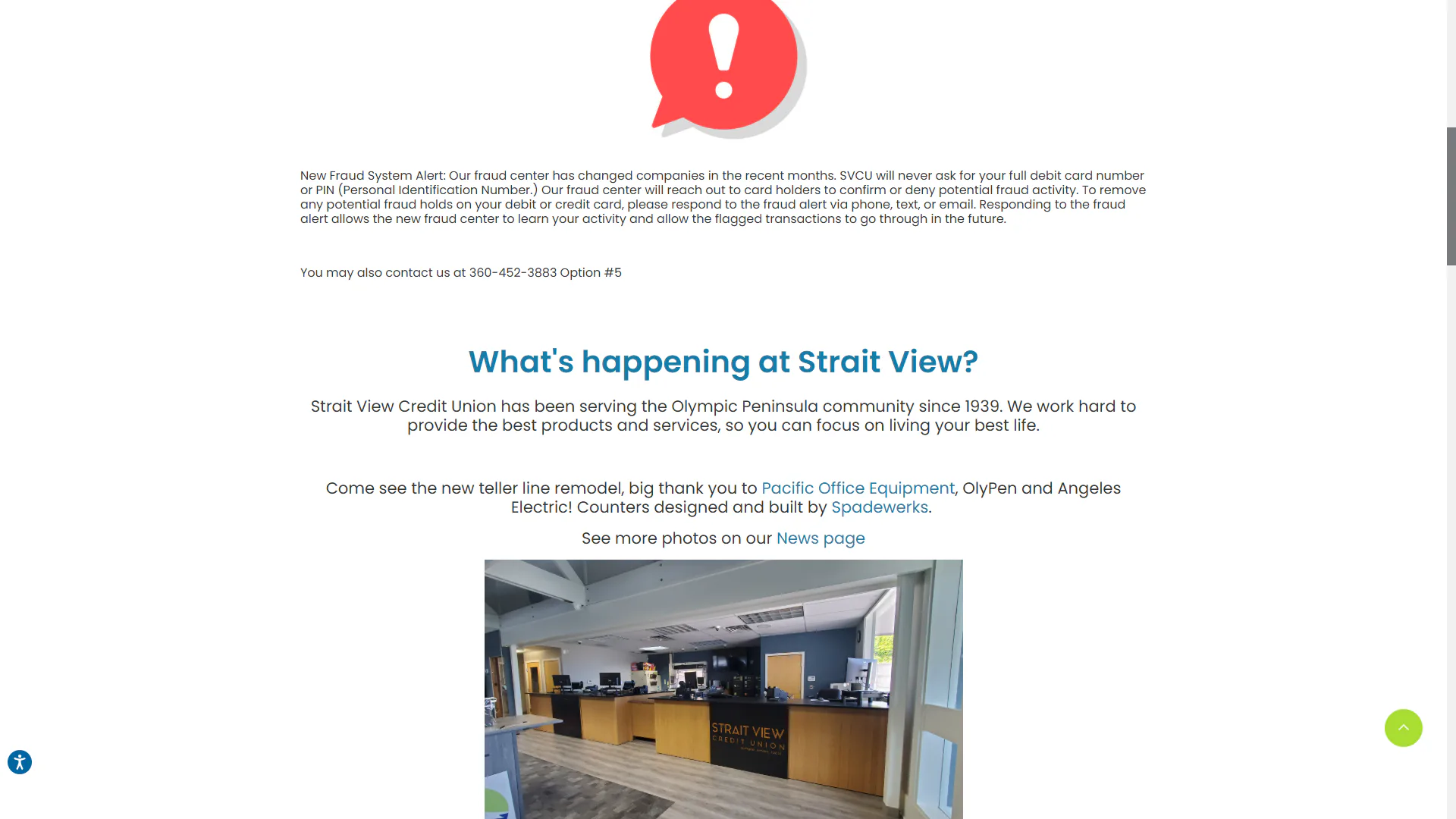Strait View Credit Union rate tables and product pages managed through Avtec CMS