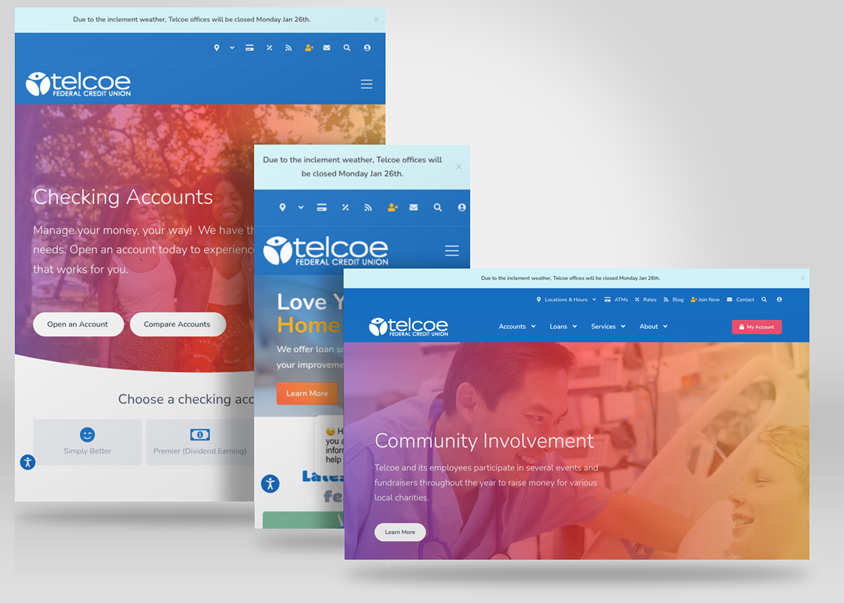 Telcoe Federal Credit Union AppSecure forms and Avtec CMS content management across devices