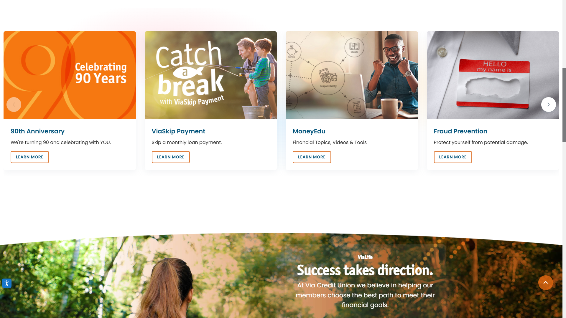 Via Credit Union LiveChat integration and ViaConnect digital banking features
