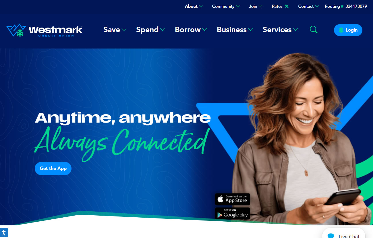 Westmark Credit Union website after Avtec redesign